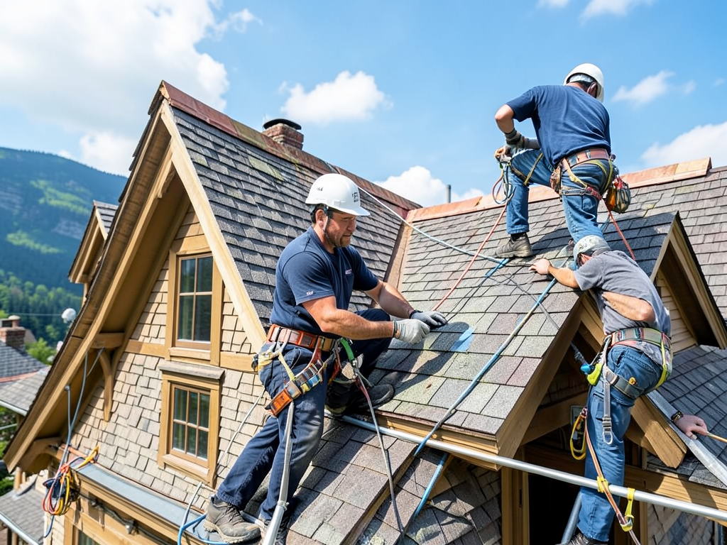 Why Steep Gabled Roofs in Mount Washington Require Special Safety Equipment and Labor
